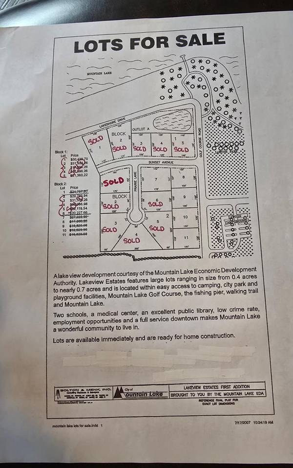 Blk 2 Lot 11 Sunset Avenue-Prairie Lane, Mountain Lake, MN 56159