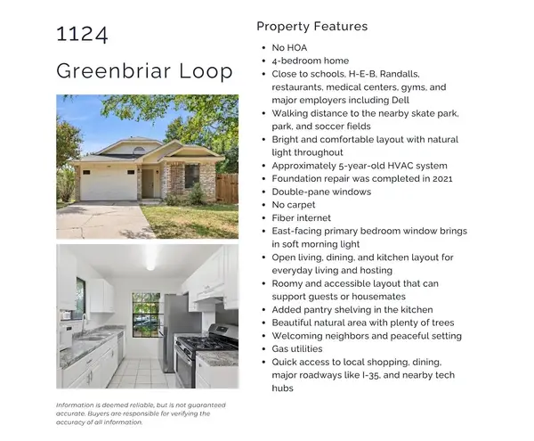 1124 Greenbriar LOOP, Round Rock, TX 78664