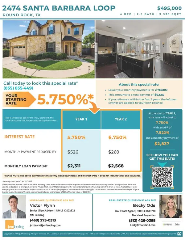 2474 Santa Barbara LOOP, Round Rock, TX 78665