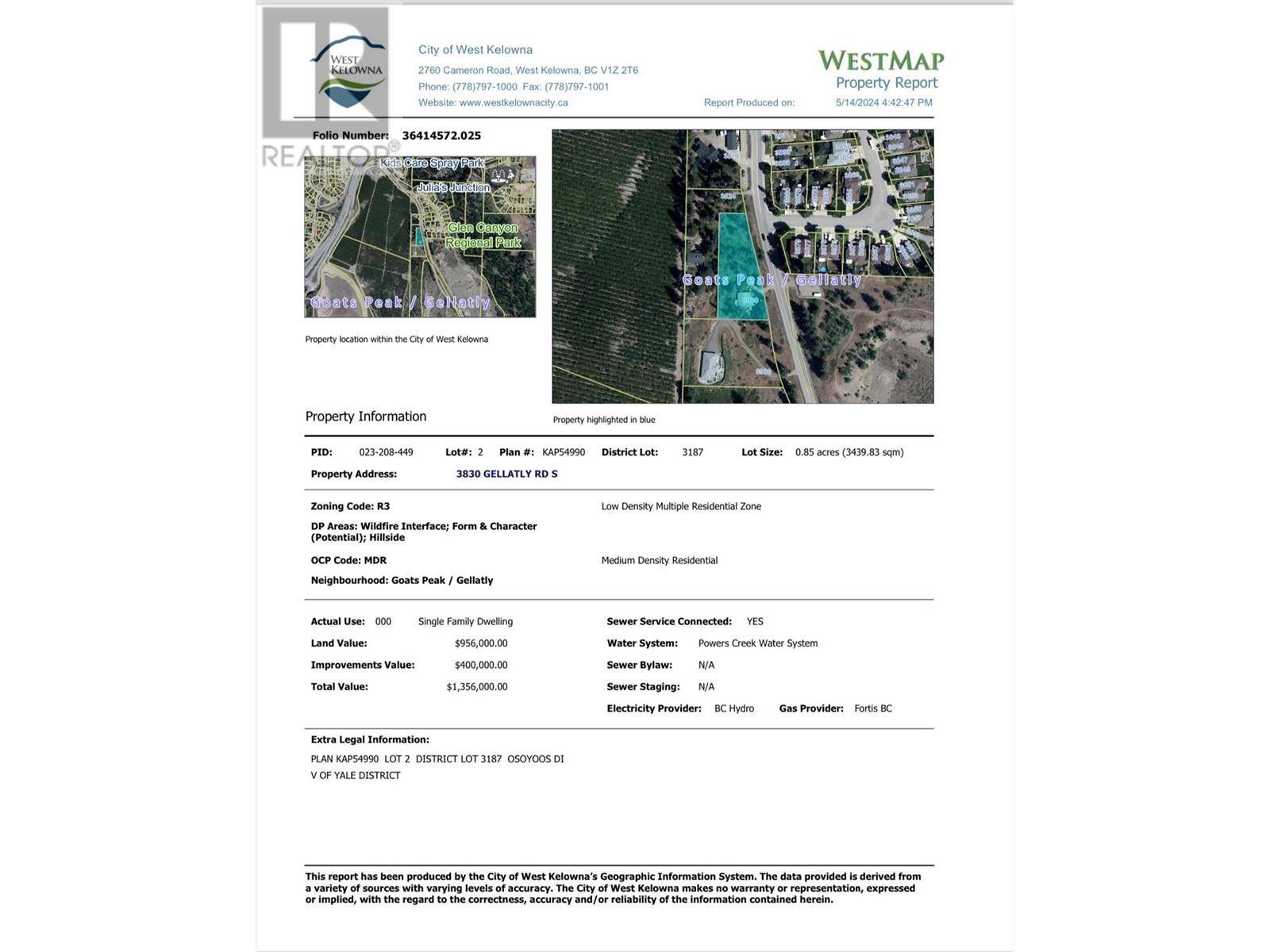 West Kelowna, BC V4T2K6,3830 Gellatly Road S