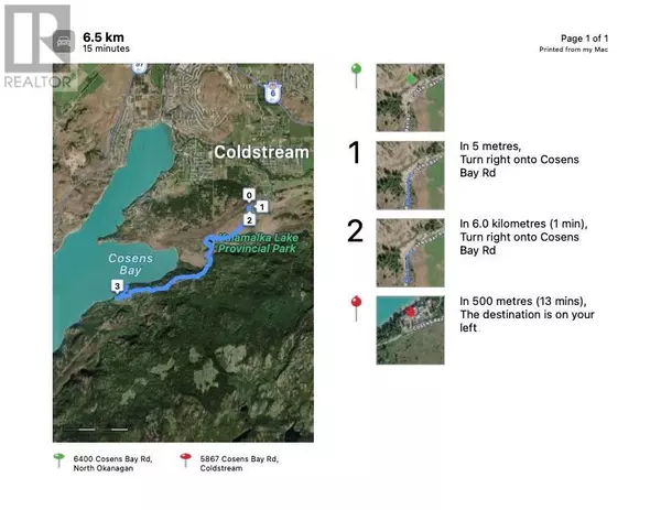 Coldstream, BC V1B1N8,5867 Cosens Bay Road