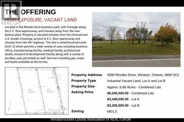 Windsor, ON N8W5C2,4000 RHODES DR #LOT A/B