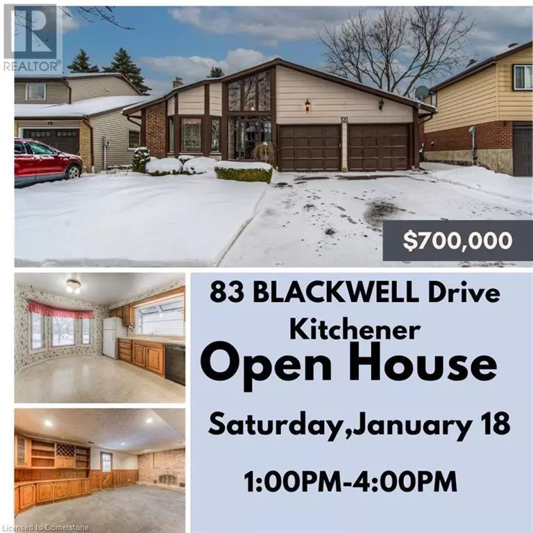 Kitchener, ON N2N1P4,83 BLACKWELL Drive