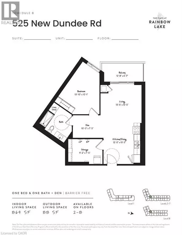 Kitchener, ON N2P2L1,525 NEW DUNDEE RD #608