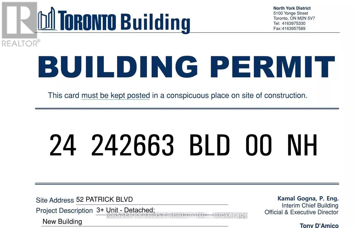 Toronto (pleasant View), ON M2J3L2,52 PATRICK BOULEVARD