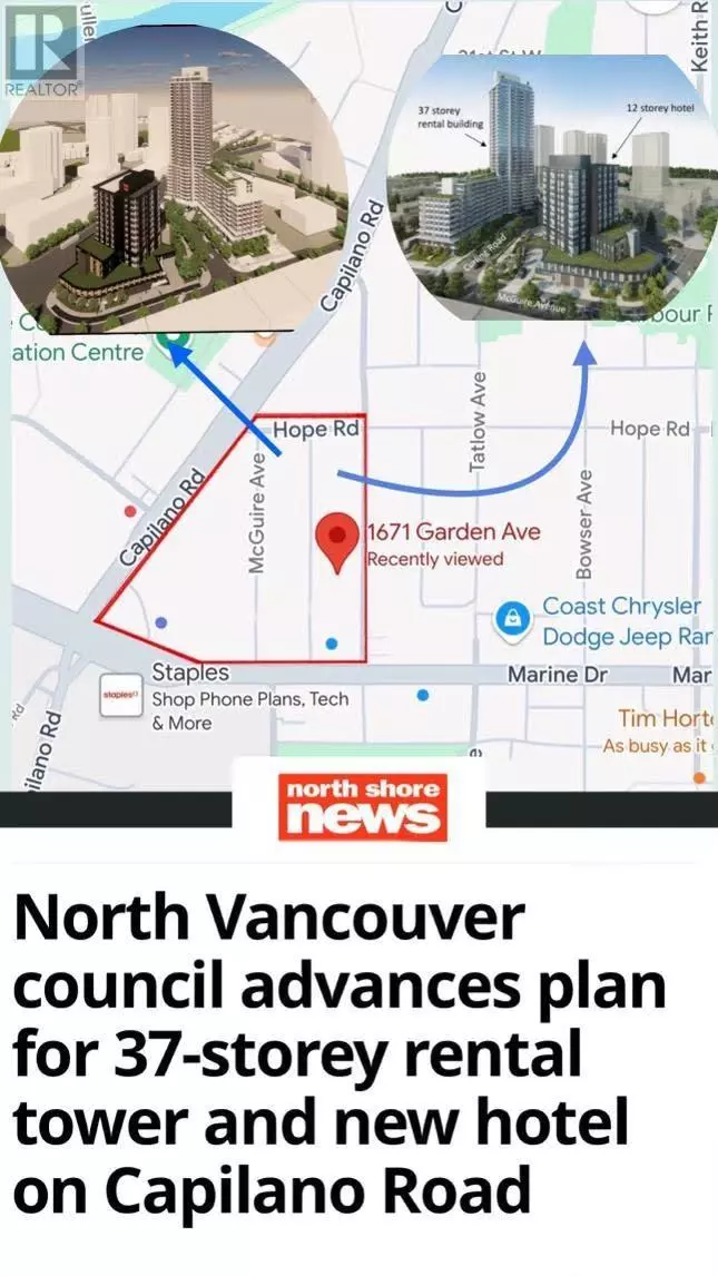 North Vancouver, BC V7P3A6,1671 GARDEN AVENUE