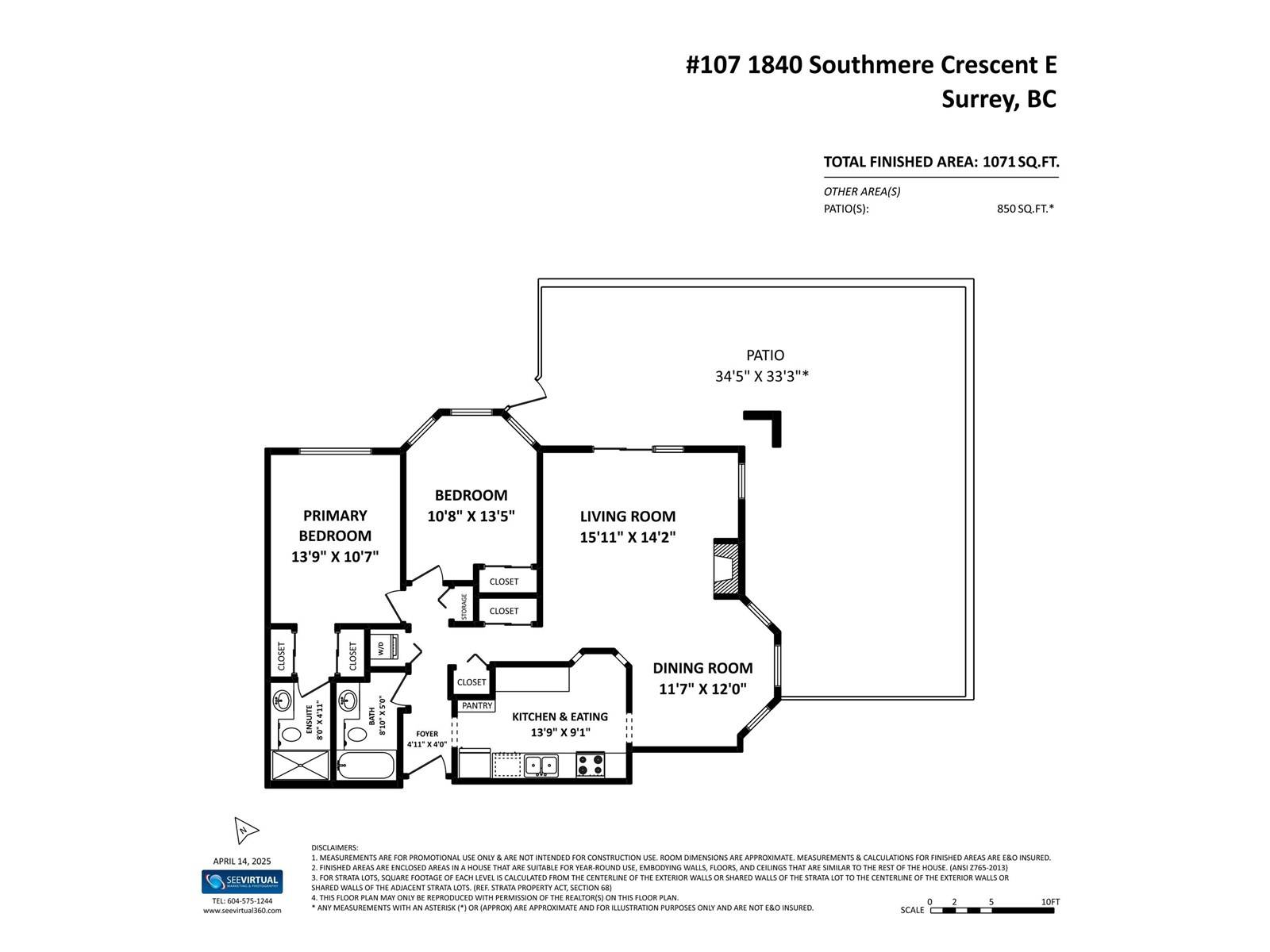Surrey, BC V4A9C5,1840 East SOUTHMERE East #107