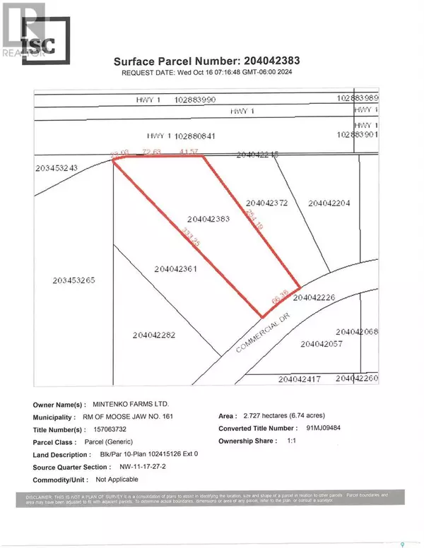 2874 Commercial DRIVE, Moose Jaw Rm No. 161, SK S6H4P5