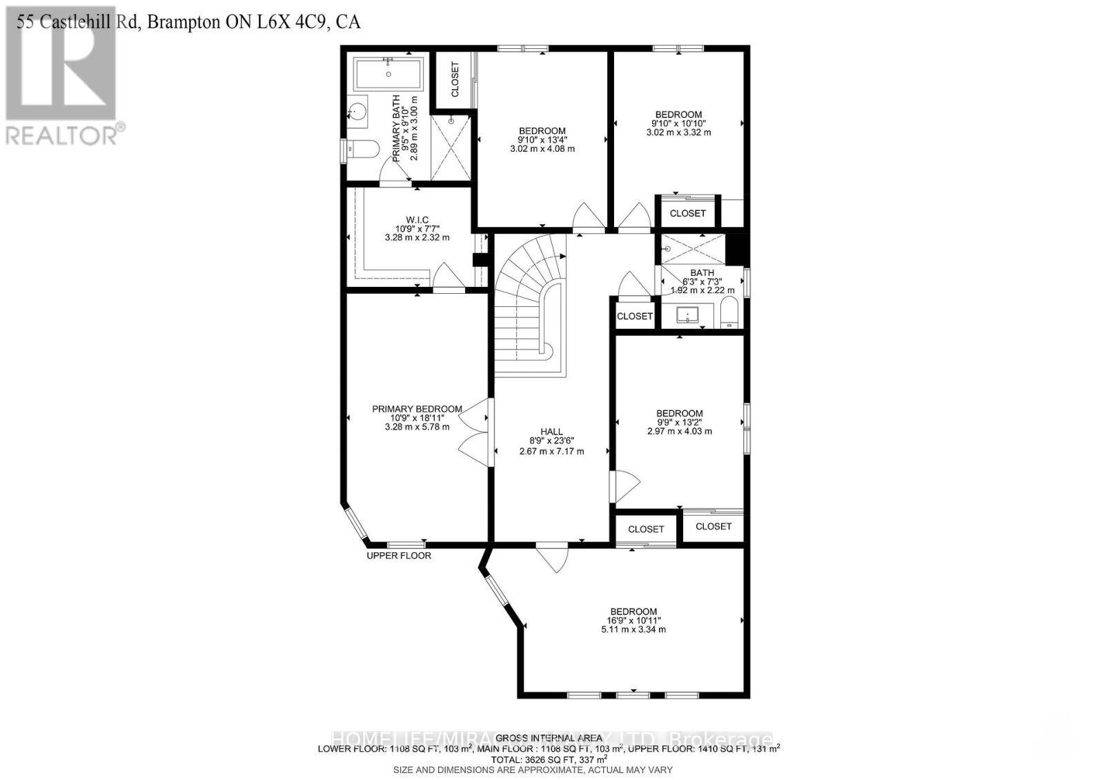 Brampton (northwood Park), ON L6X4C9,55 CASTLEHILL ROAD