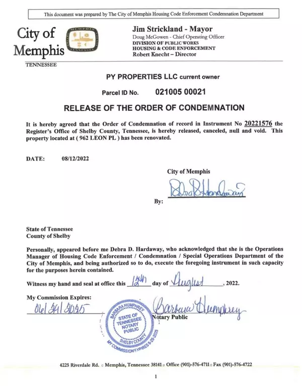 Memphis, TN 38107,962 LEON PL