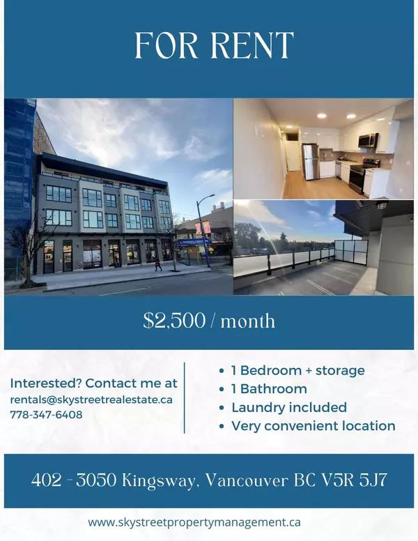 Vancouver, BC V5R 5J7,3050 KINGSWAY #402