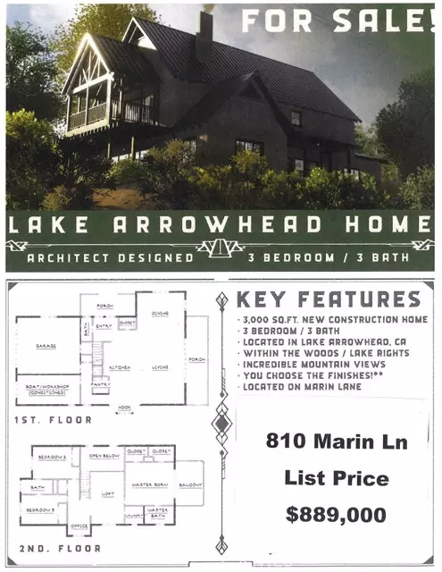 Lake Arrowhead, CA 92352,810 Marin Lane