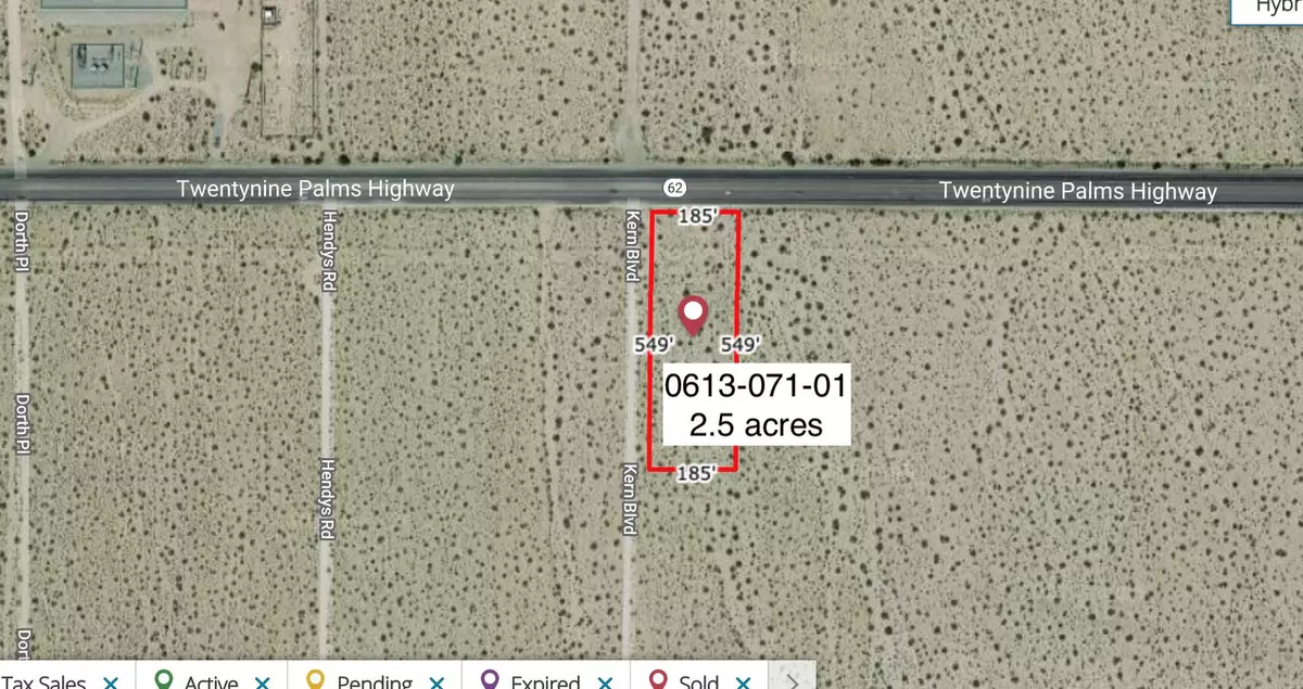 29 Palms, CA 92277,25 Acres On Hwy 62 Near Kern BLVD