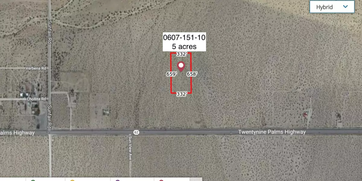 Joshua Tree, CA 92252,5 Acres Near Hwy 62 And Sunfair RD