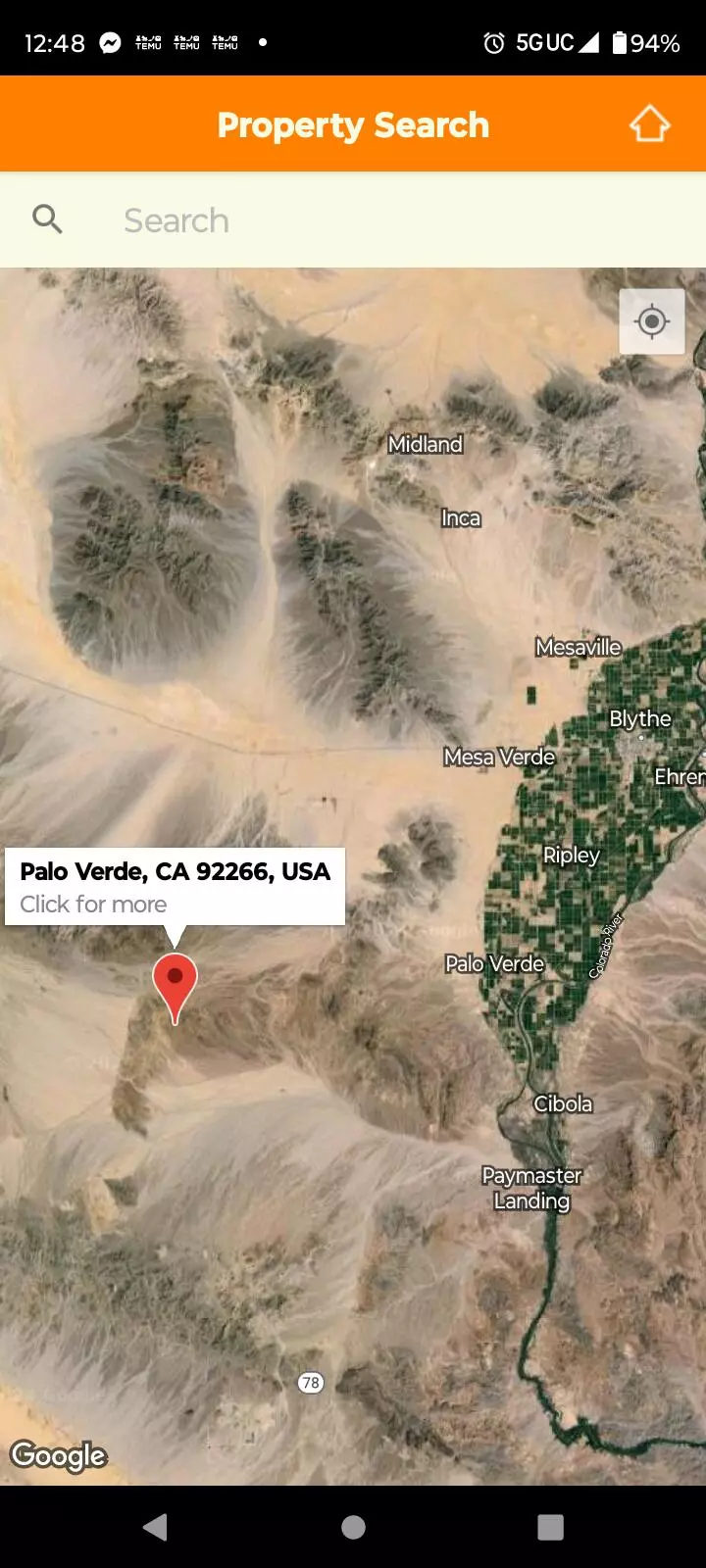 Palo Verde, CA 92266,0 0 Ca.