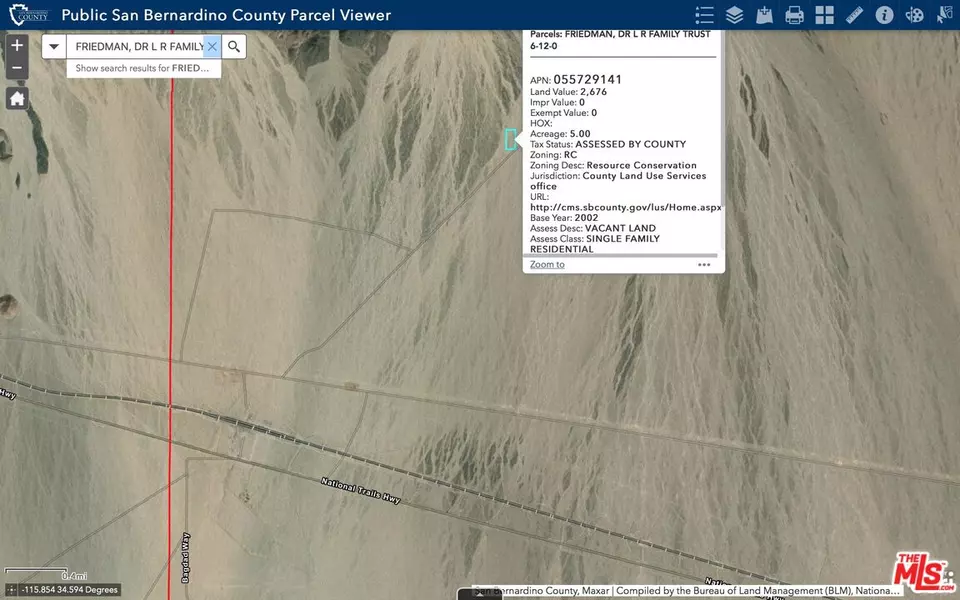 0 No Address Issued, Amboy, CA 92304
