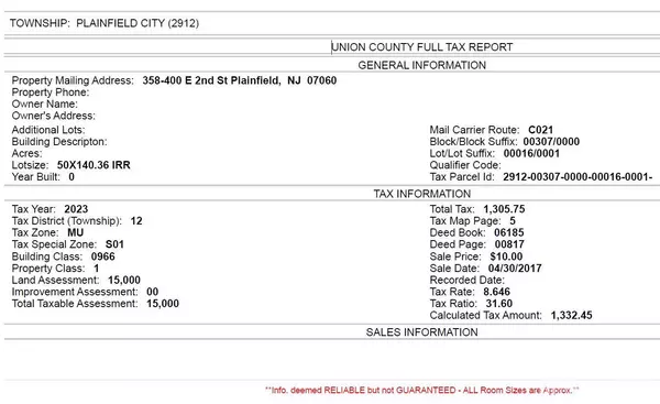 Plainfield, NJ 07060,358-400 E 2nd ST