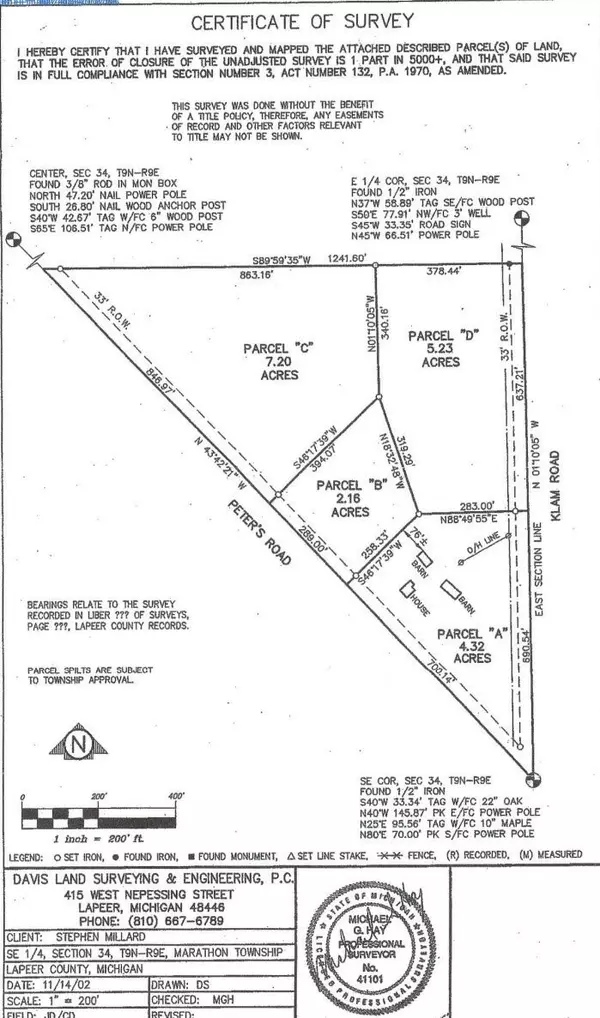 Columbiaville, MI 48421,Parcels C&D Peters and Klam Road