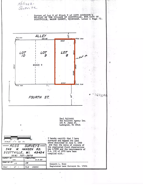 Scottville, MI 49454,Lot 8 W 4th Street