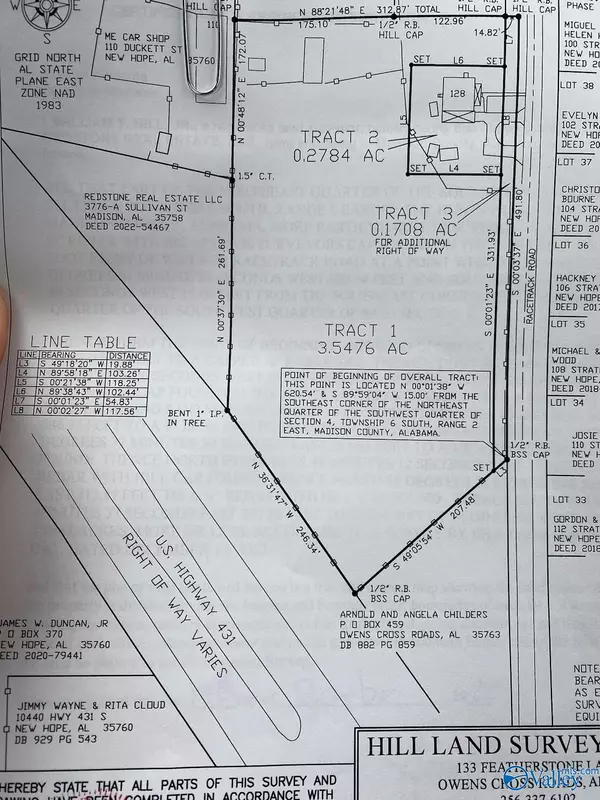 New Hope, AL 35760,4.5 acres N US Hwy 431