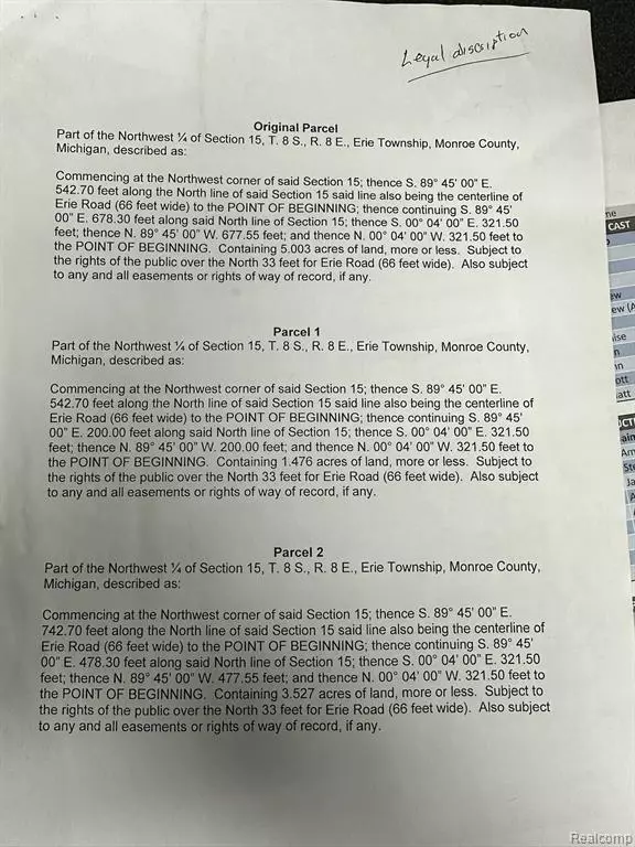 Erie Twp, MI 48133,Parcel 1 Erie Road
