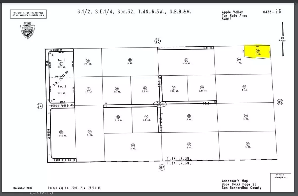 Apple Valley, CA 92308,0 Memory Parcel #0433-261-23 LN