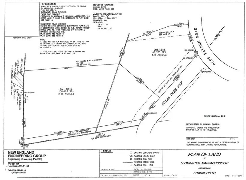 Lot 12-2 Royal Oaks Way, Leominster, MA 01453