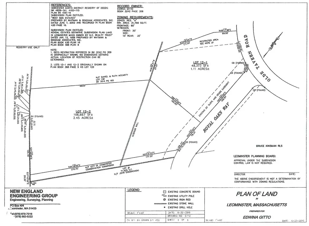 Leominster, MA 01453,Lot 12-2 Royal Oaks Way