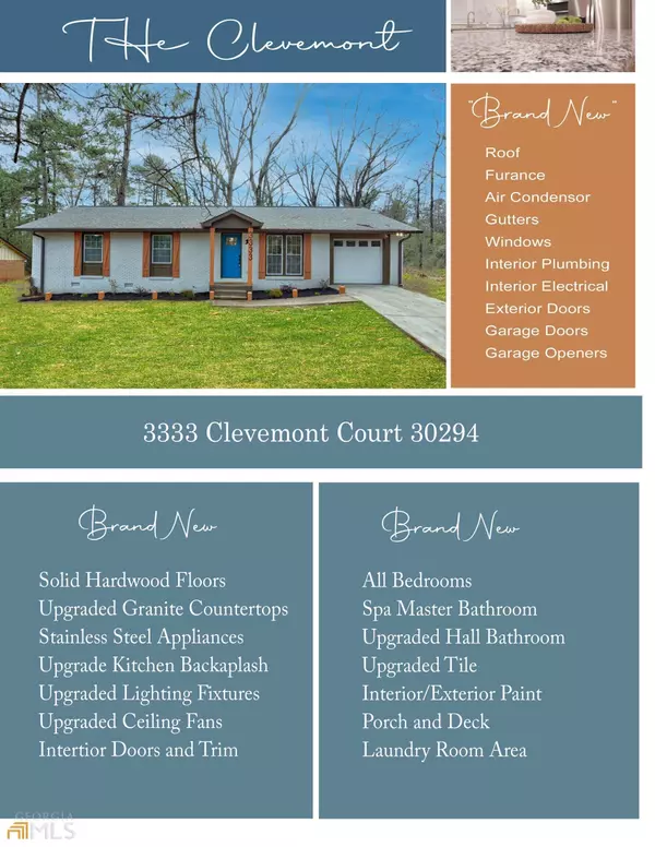 Ellenwood, GA 30294,3333 Clevemont CT