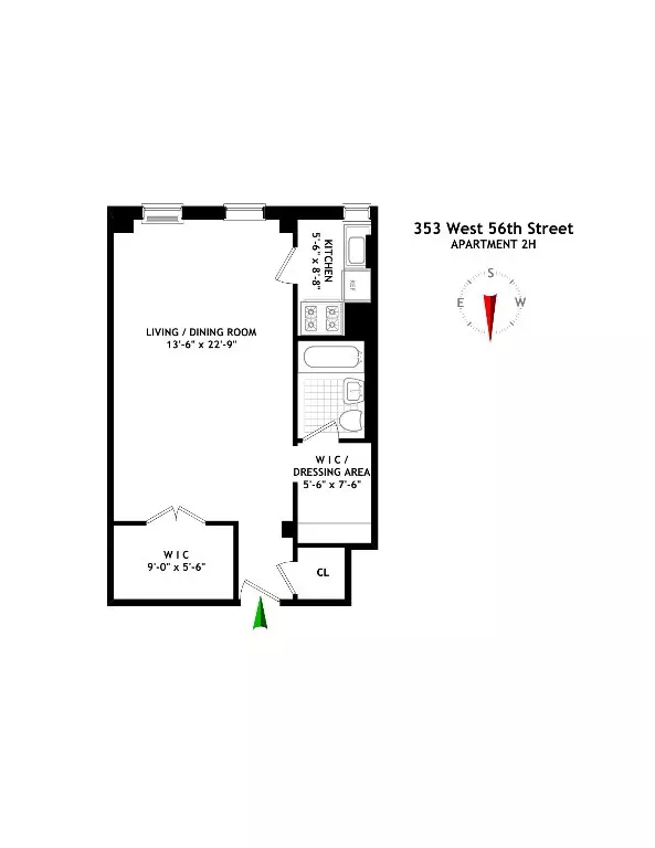 Manhattan, NY 10019,353 W 56TH Street #2H