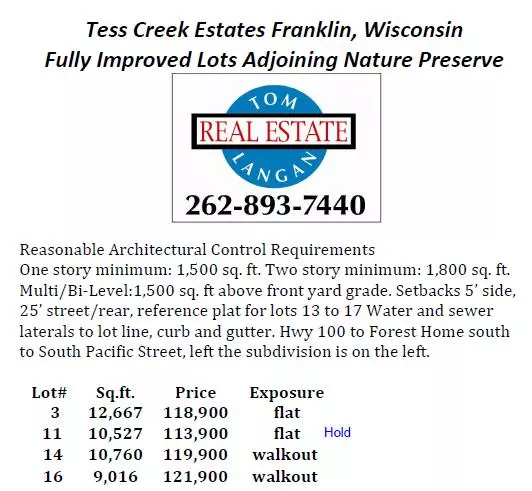 Franklin, WI 53132,11388 W Tess Creek St Unit Lt16