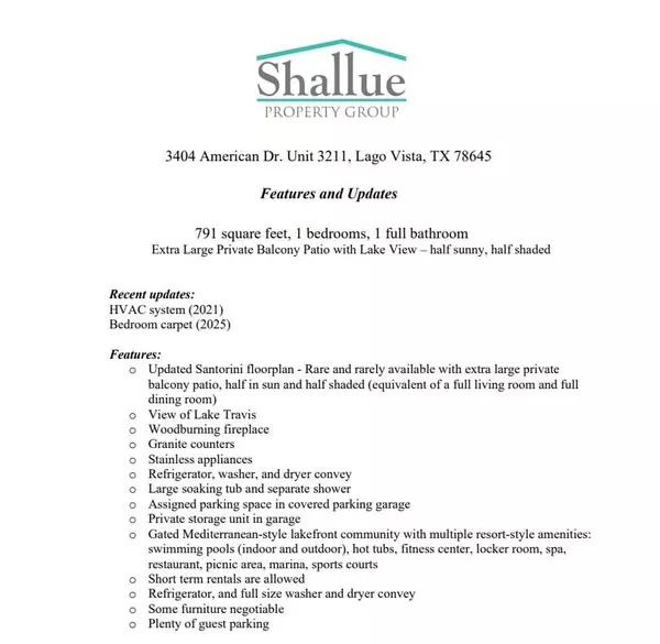 Lago Vista, TX 78645,3404 American DR #3211