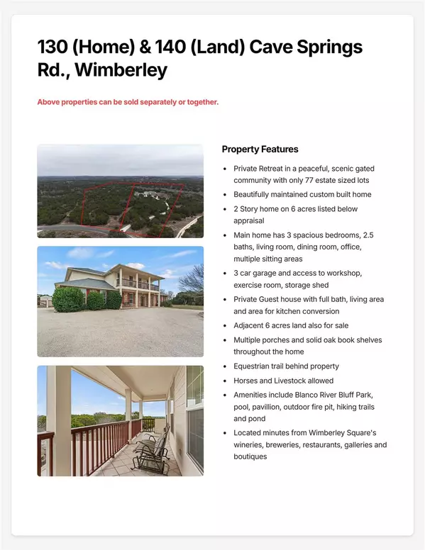 Wimberley, TX 78676,130 Cave Springs RD