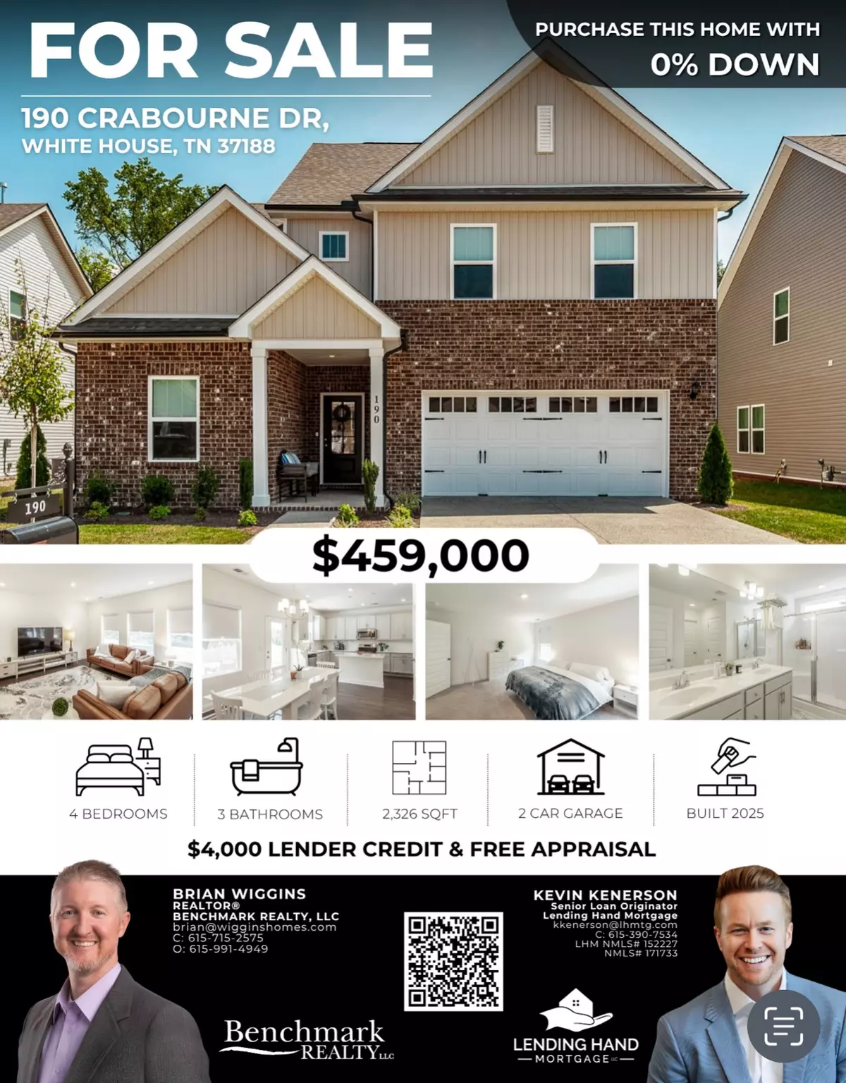 White House, TN 37188,190 Crabourne Dr