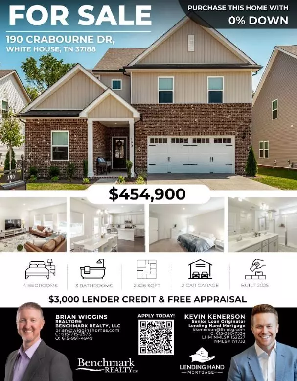 White House, TN 37188,190 Crabourne Dr