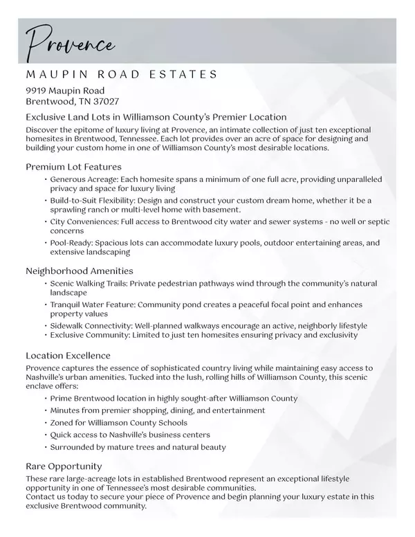 Brentwood, TN 37027,9919 Maupin Rd