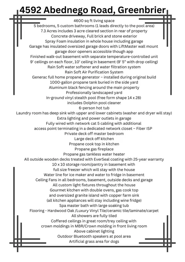 Greenbrier, TN 37073,4592 Abednego Rd