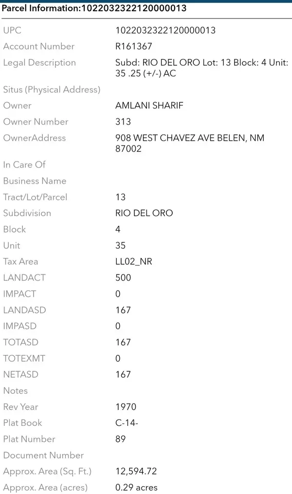 Belen, NM 87002,0 Rio Del Oro #13