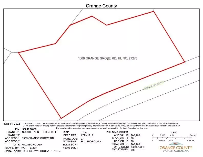 Hillsborough, NC 27278,1509 Orange Grove Road