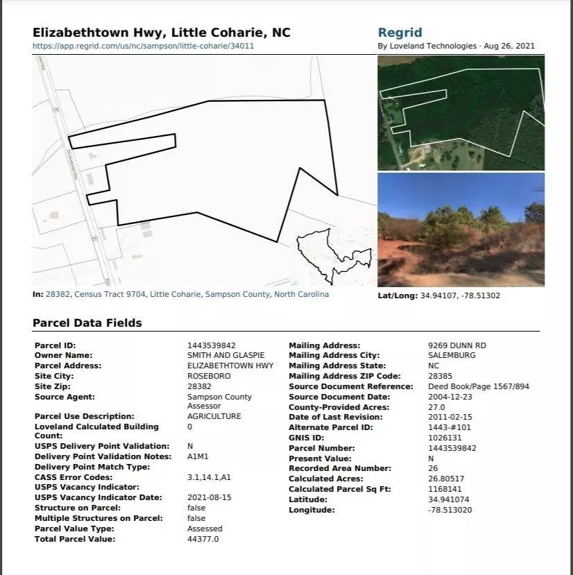 Roseboro, NC 28382,0 Elizabethtown Highway