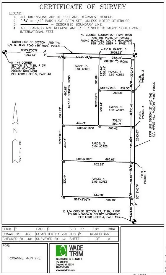 Parcel 3/4 Maple Hill Road, Howard City, MI 49329