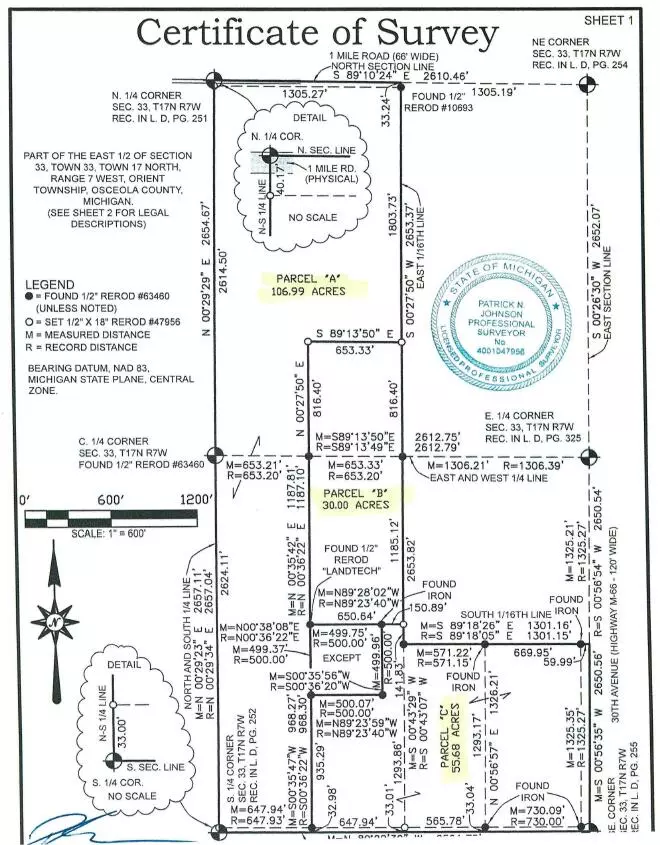 Sears, MI 49679,Parcel (A) 106.99 Acres 1 Mile Road