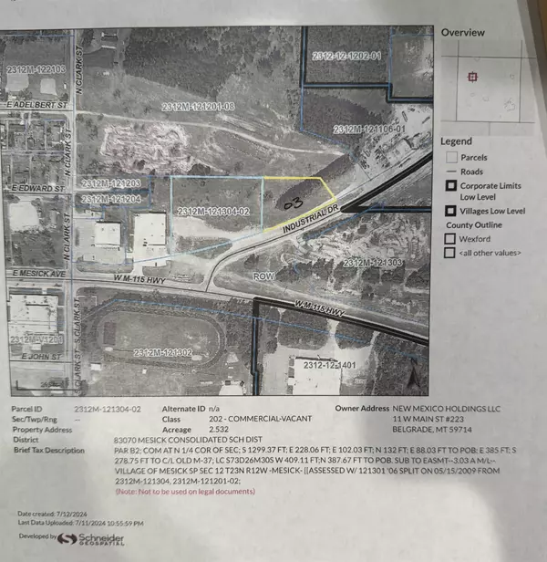 Mesick, MI 49668,Parcel 3 Industrial Drive