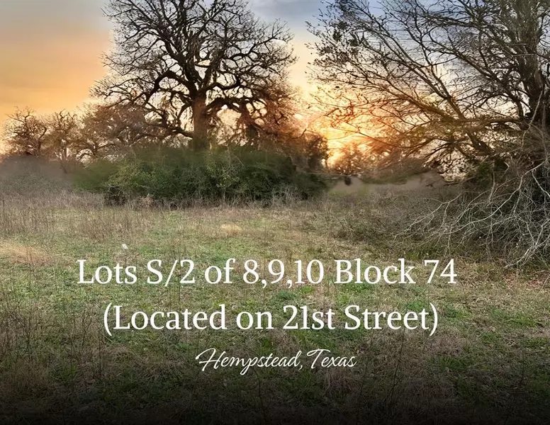 Lots S/2 of 8, 9, 10 Block 74 LOCATED on 21st Street, Hempstead, TX 77445