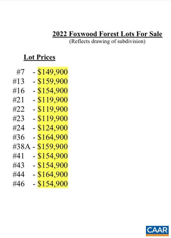 Barboursville, VA 22923,LOT 41 FOXWOOD DR #41