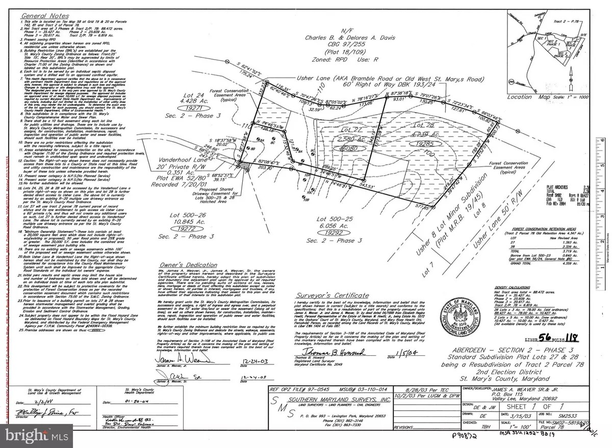 Valley Lee, MD 20692,LOT 27 VANDERHOOF LANE