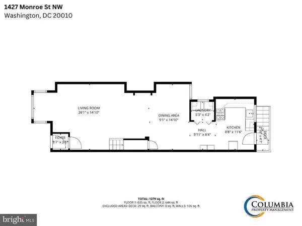 Washington, DC 20010,1427 MONROE ST NW #UPPER