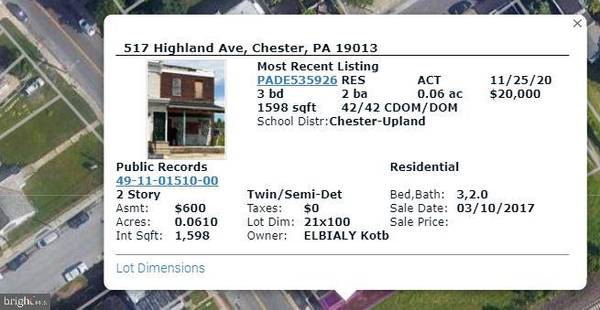 517 HIGHLAND AVE, Chester, PA 19013