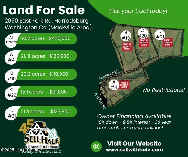 Harrodsburg, KY 40330,2050-A East Fork Rd
