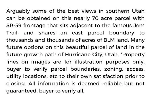 Hurricane, UT 84737,68+ Acres on Hurricane Hill